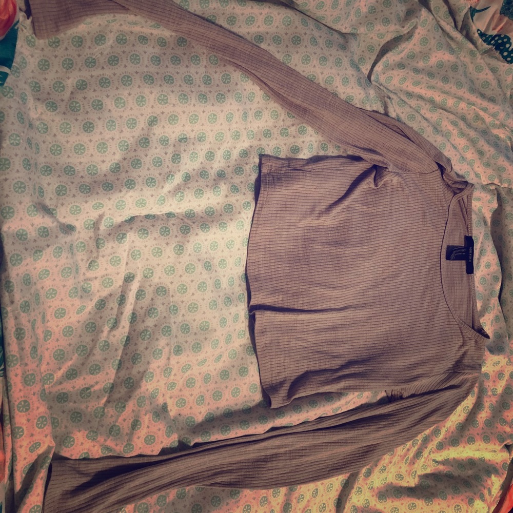 Light brown/ tanish long sleeve cropped shirt